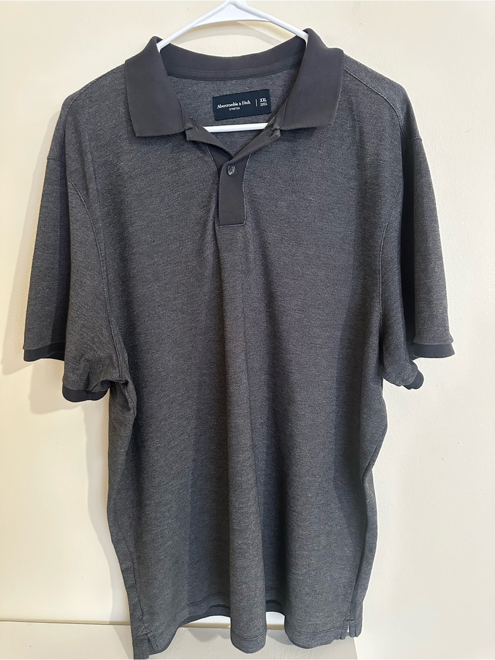 Abercrombie & Fitch Men's Charcoal Gray Polo Shirt